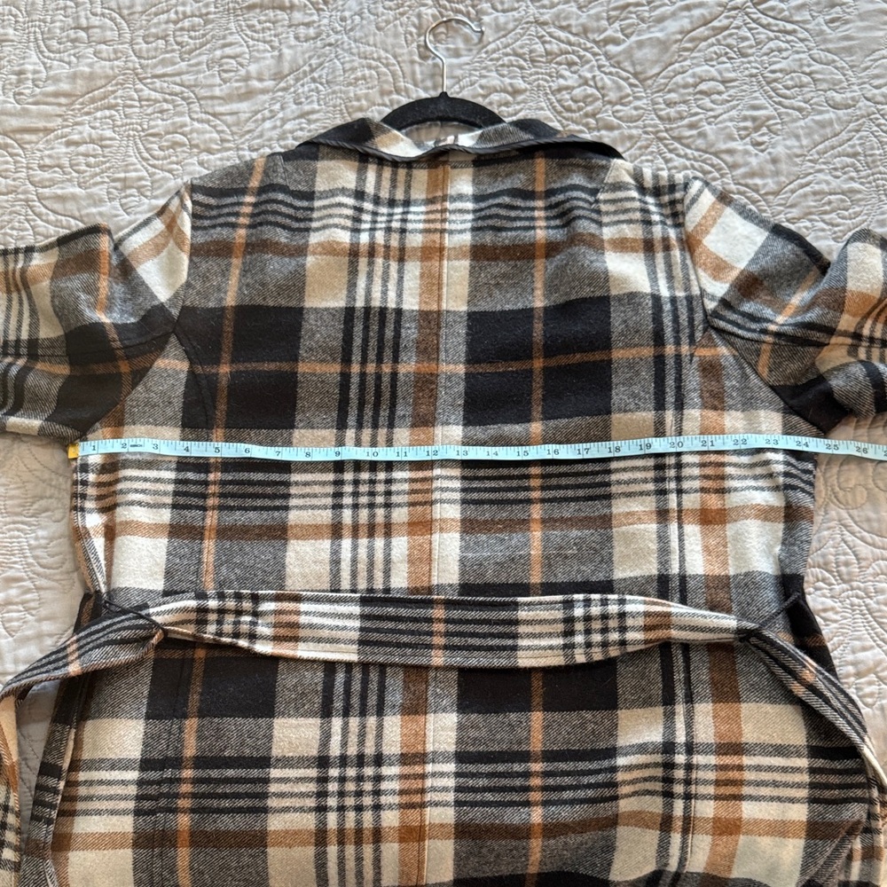 Keren Hart Plaid Belted Coatigan size XL - Picture 11 of 13